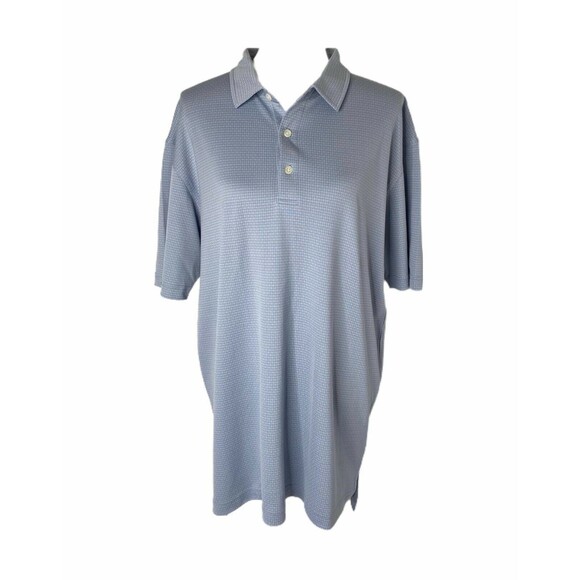 Dunning Polo Men’s Shirt Grey Pattern Short Sleeve Athletic Golf Size Large - Picture 1 of 8